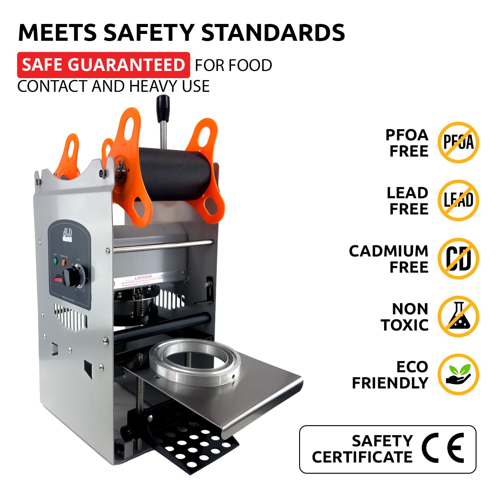 Commercial Boba Cup Sealing Machine | Electric & Manual Bubble Tea Cup Sealer | 300-500 Cups/Hour | Fits 3.7