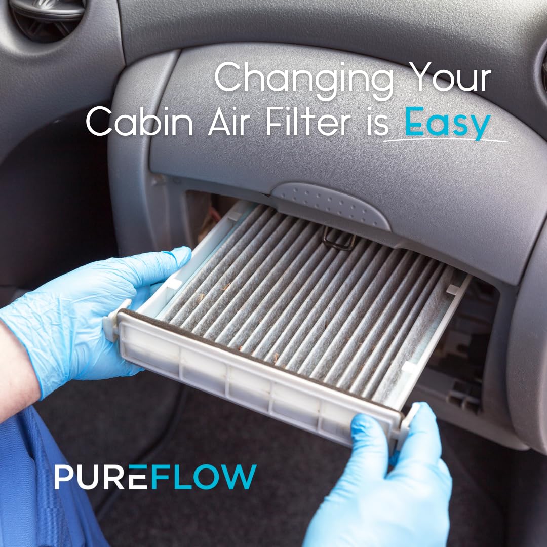 Pureflow PC6176X Premium Cabin Air Filter - Compatible with 2023-2024 Dodge Charger, 2023-2024 Chrysler 300 | Improved Air Quality & Allergen Reduction for Cleaner Cabin Air | Perfect for Daily Commuting & Road Trips