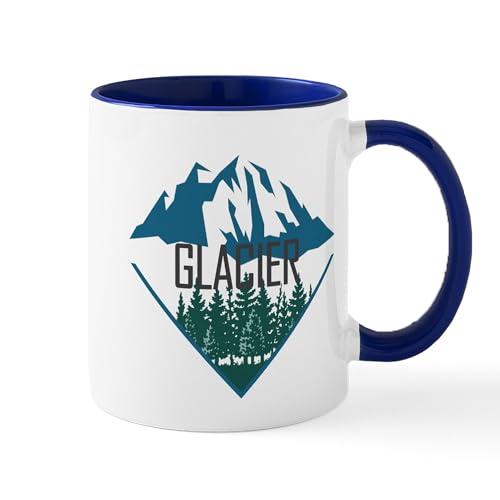 White/Navy Inside - Glacier Montana Mugs