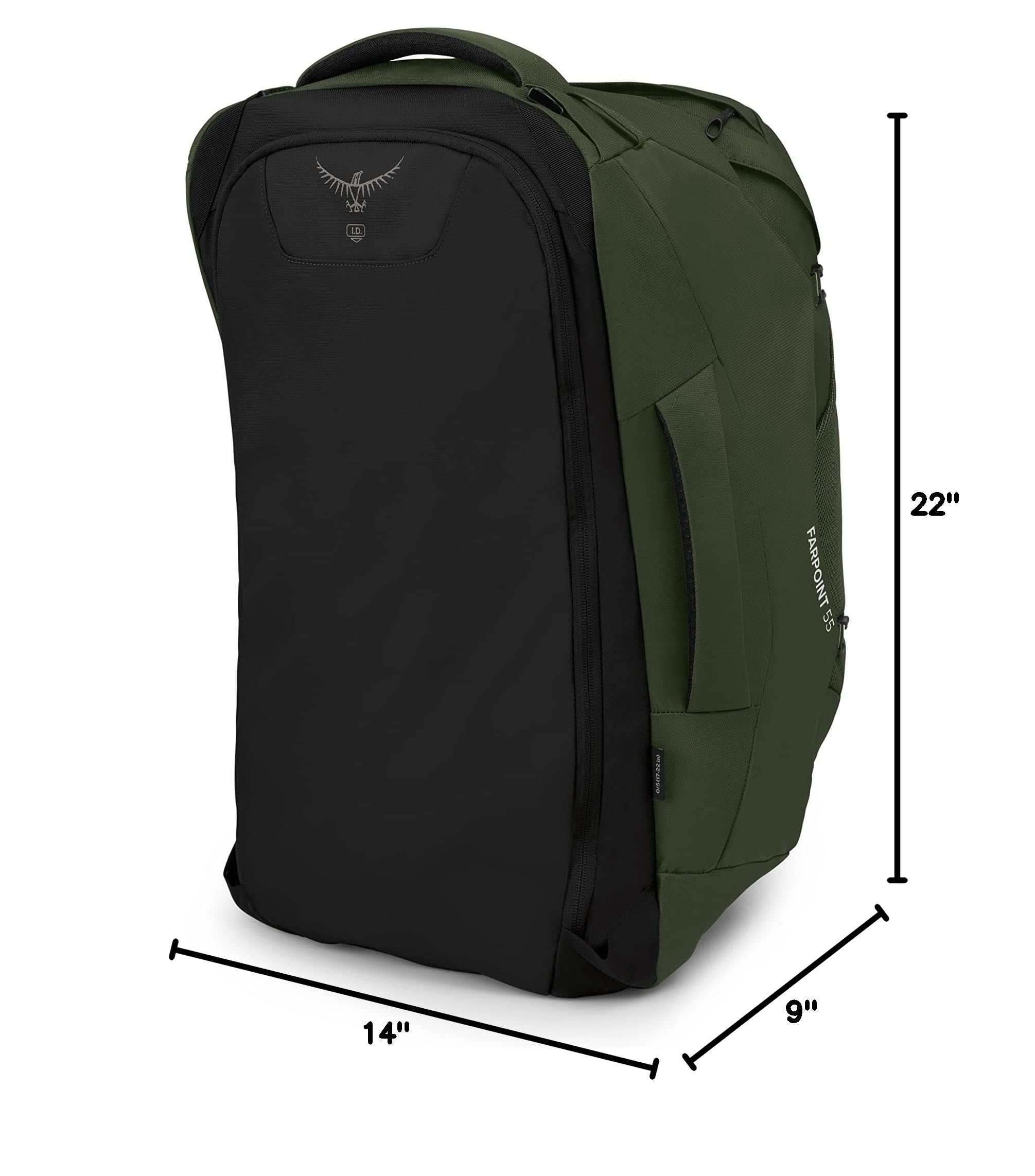 Osprey Farpoint 55L Men's Travel Backpack - Lightweight Hiking Backpack for Outdoor Adventures, Camping & Air Travel - Gopher Green