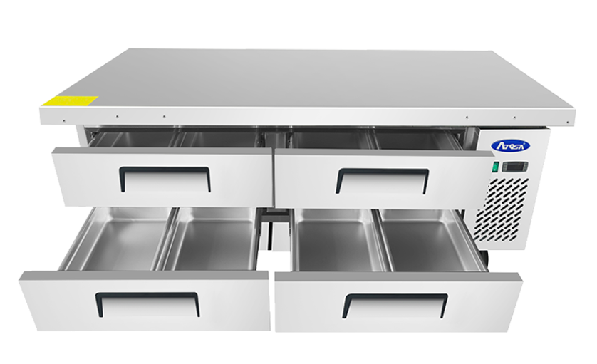 Atosa 72-Inch Stainless Steel Commercial Refrigerator with 4 Drawers - Perfect for Restaurant Kitchen, Catering, and Food Service Storage