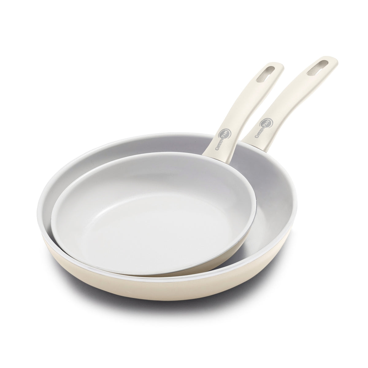 Dover Ceramic Nonstick 8 and 10 Inch Fry Pan Set - Cream White | Non-Toxic Cookware for Healthy Cooking | Perfect for Frying, Sautéing & Everyday Meals