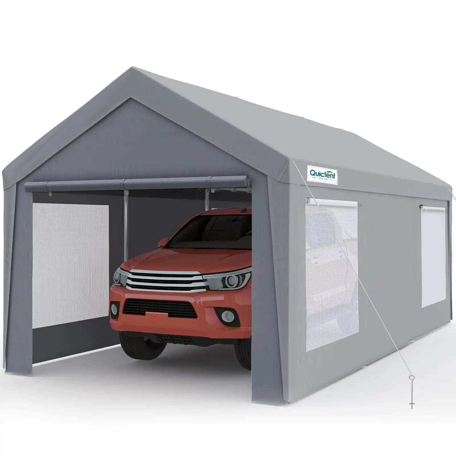 10' x 20' Heavy Duty Carport with Ventilated Windows - Waterproof Outdoor Shelter for Cars, RV, Boat & Equipment Protection