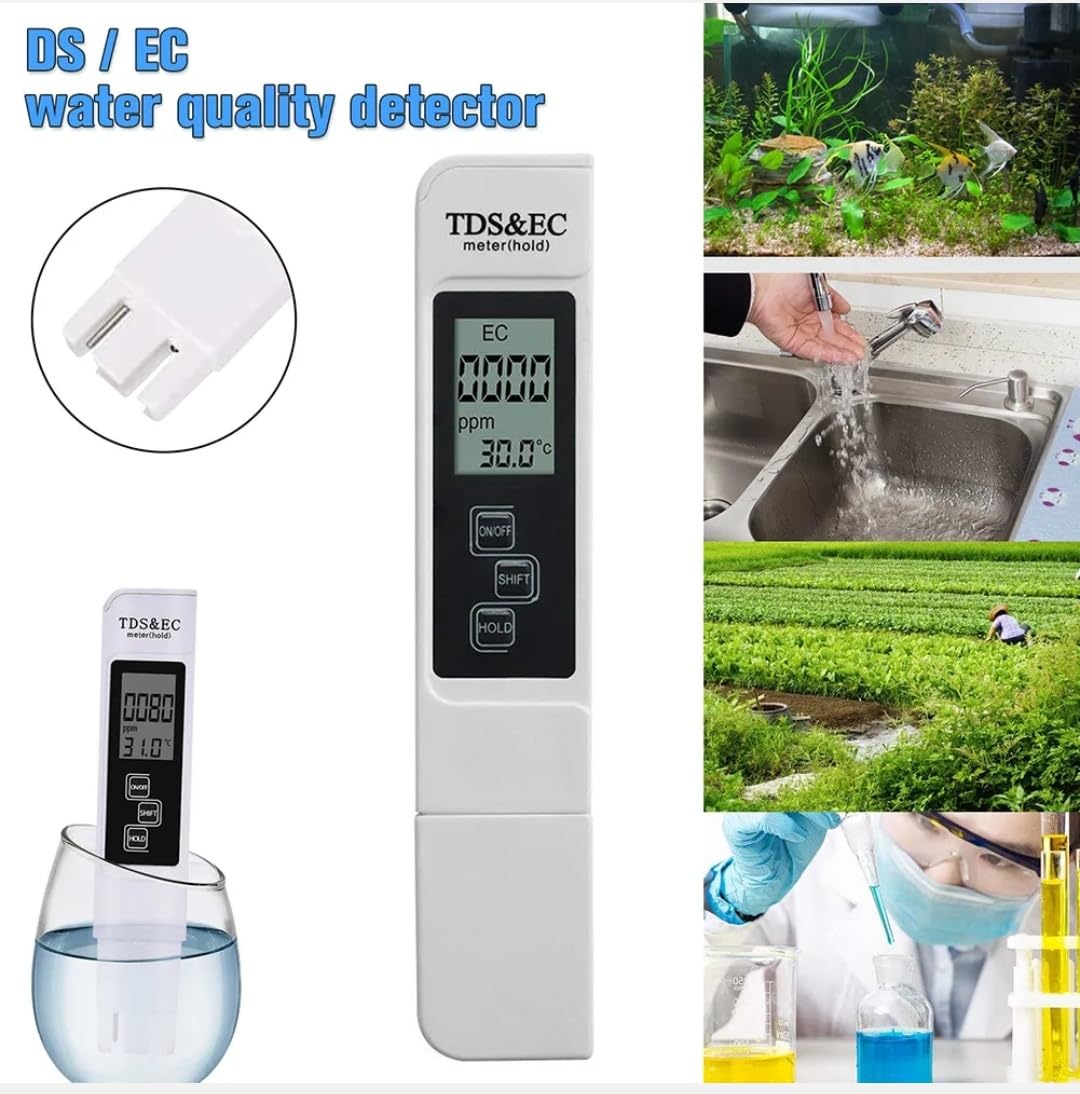 Digital TDS Meter for Water Testing - Accurate TDS Tester for Home Use, Drinking Water, Swimming Pools & Aquariums | Portable Water Quality Monitor for Hydroponics, RO Systems & Aquaculture