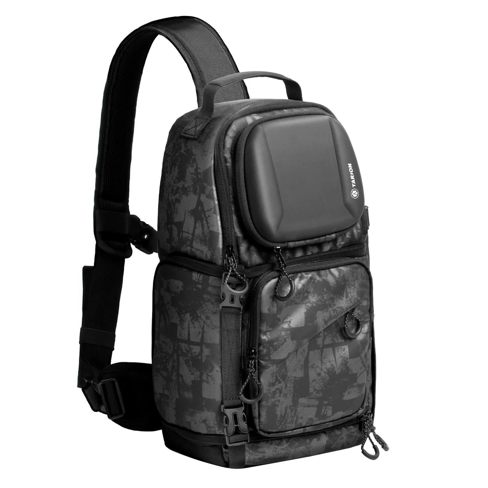 **TARION TR-S Waterproof Camera Shoulder Bag - Travel Photography Backpack with Rain Cover, Black & Grey, Small Daypack for DSLR & Mirrorless Cameras - Perfect for Hiking, Travel & Outdoor Photography**