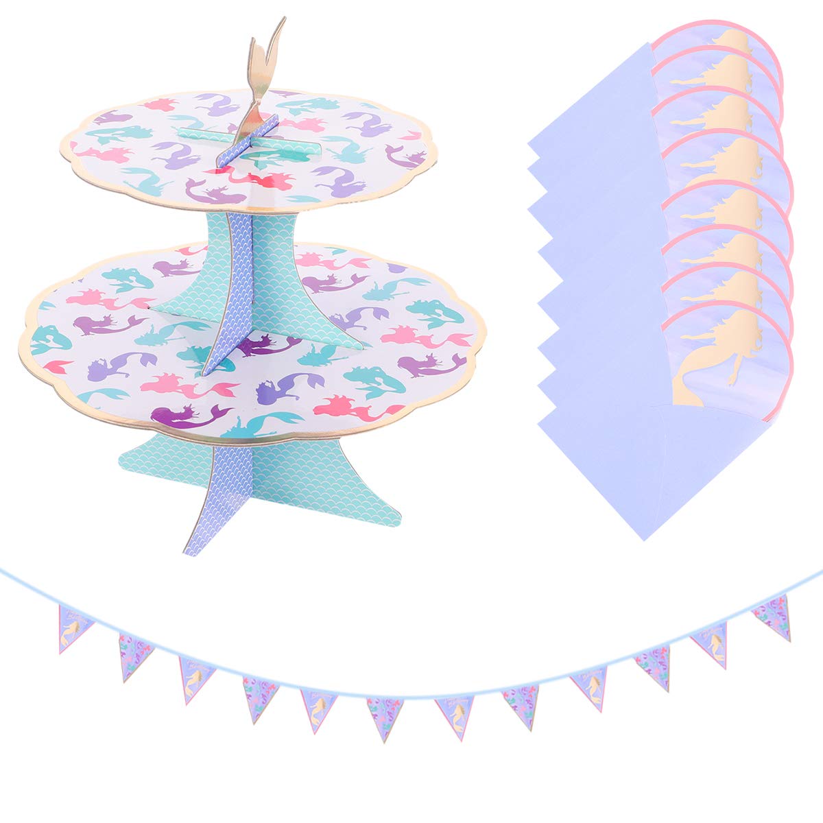 Mermaid Themed Party Decorations Set - Birthday & Baby Shower Supplies for Girls | Ocean Underwater Theme Party Decor for Kids Birthday, Baby Shower, Bridal Shower & Themed Events