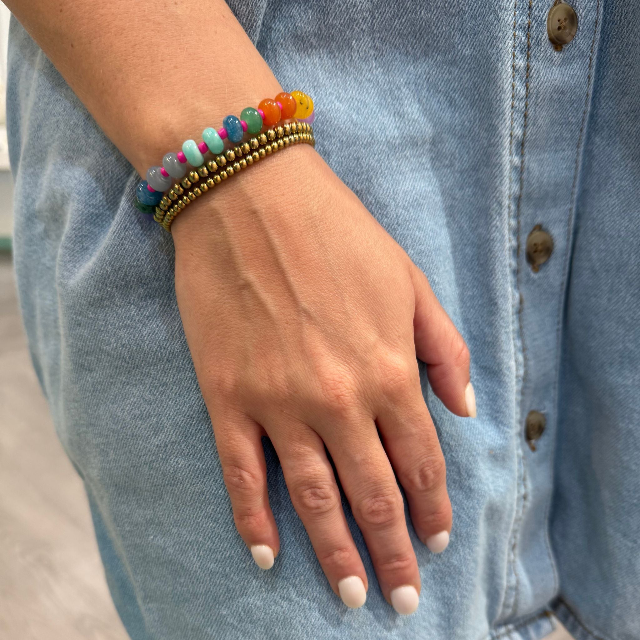 Wild at Heart Knotted Multicolor Beaded Bracelet - Boho Chic Handmade Jewelry for Women, Trendy Stackable Bracelets for Everyday Wear & Festival Outfits