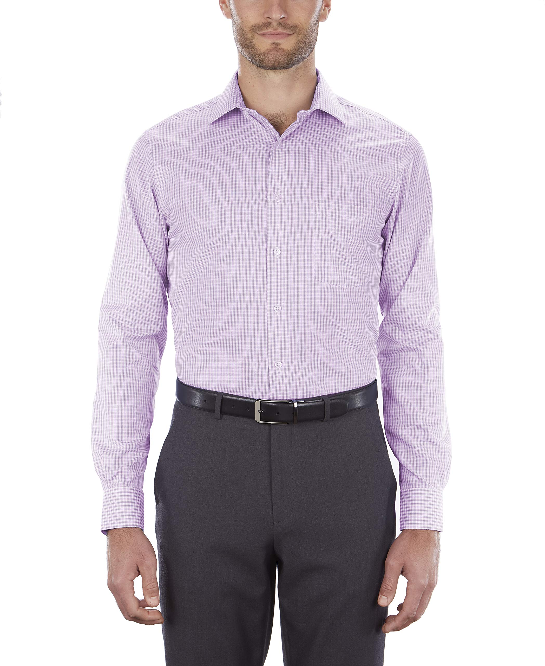 Van Heusen Men's Regular Fit Dress Shirt with Flex Collar - Classic Check Pattern for Business, Office & Formal Occasions