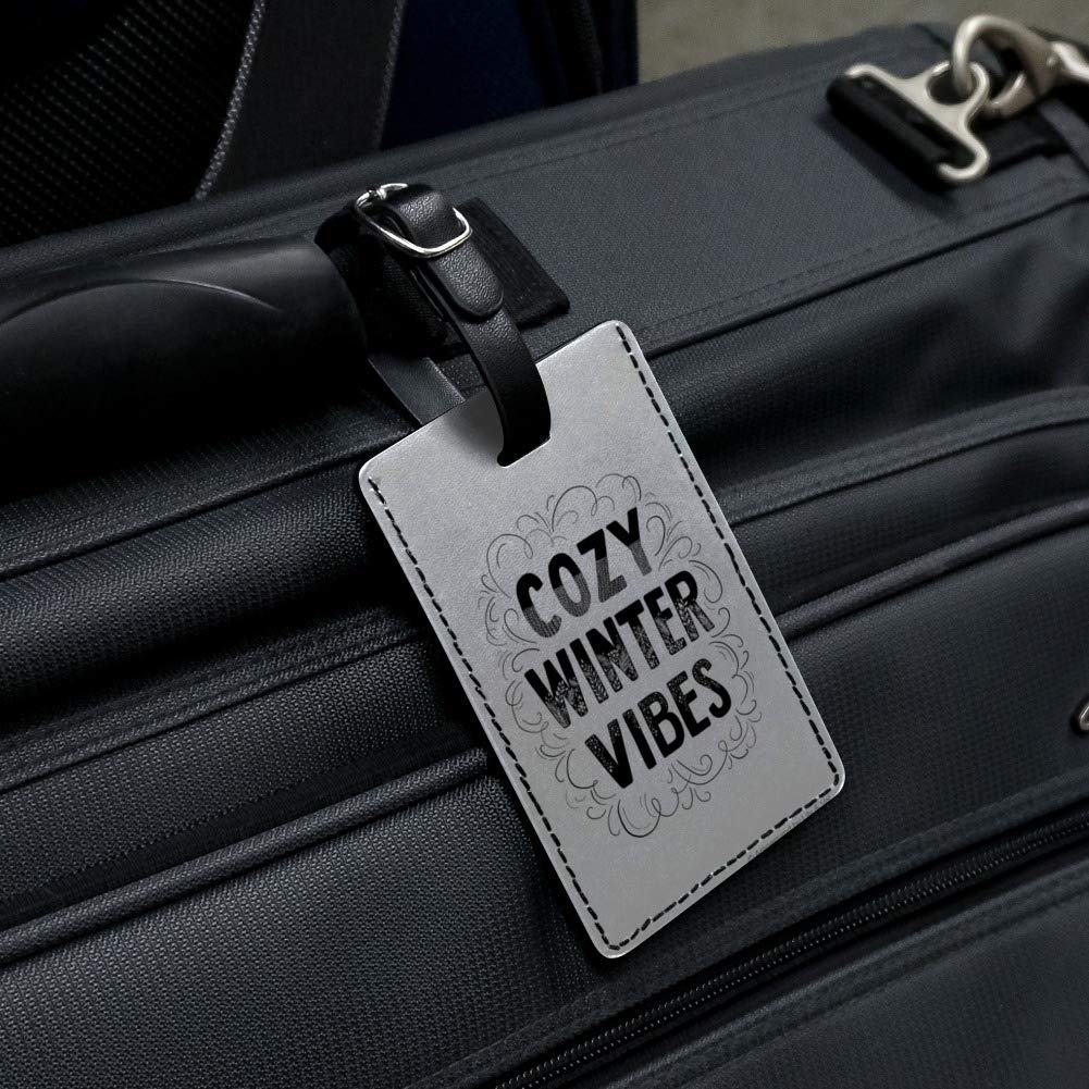 Durable Rectangle Leather Luggage Tag for Suitcases & Carry-Ons - Personalized ID Card Holder - Perfect for Travel, Business Trips & Vacation Identification