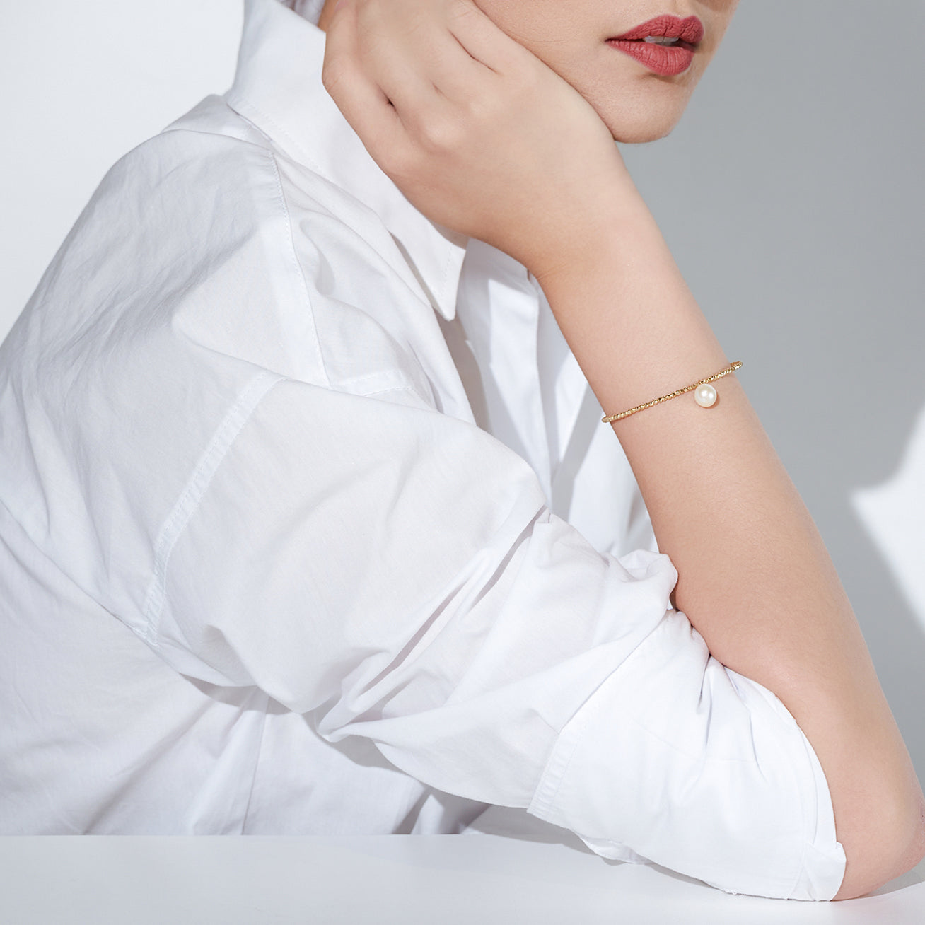 18K Solid Gold Freshwater Pearl Bracelet for Women - Elegant & Dainty Jewelry Gift (KB00015) | Perfect for Weddings, Anniversaries & Special Occasions