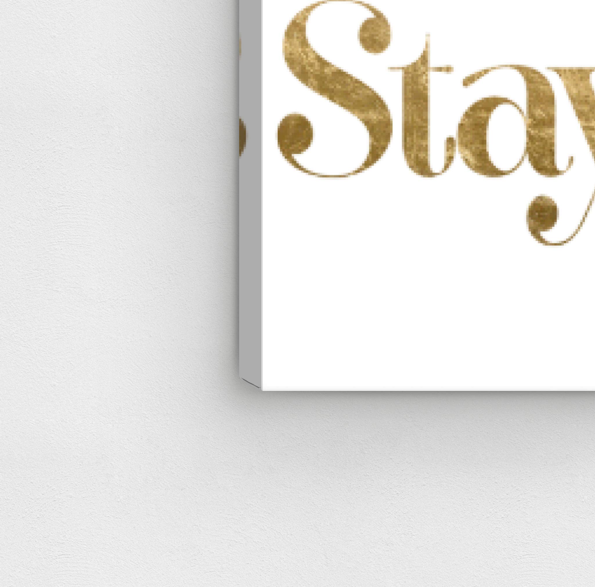 Oliver Gal Artist Co. 'Work Hard' Gold Foil Wall Art Canvas Print - 45x30 Inches Inspirational Home Decor for Office, Living Room & Bedroom