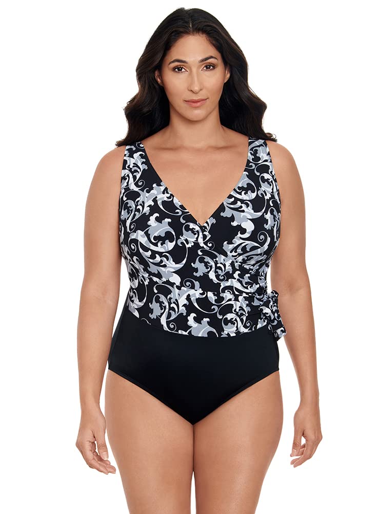 Longitude Women's One Piece Swimsuit - Side Tie Draped Surplice Design for Swimwear & Beachwear | Perfect for Pool, Beach Vacations & Summer Activities