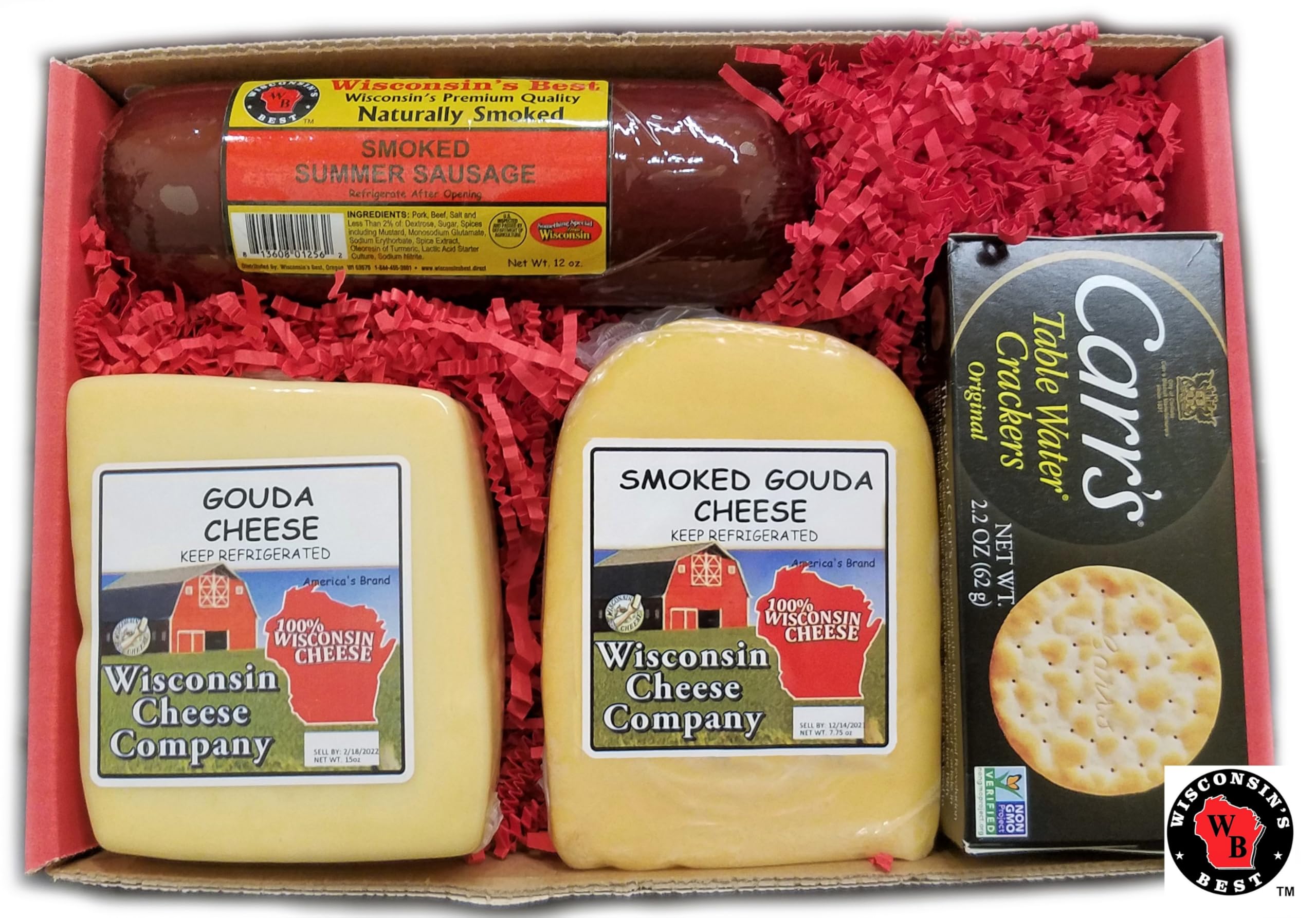 Premium Smoked Gouda Cheese Gift Box - Authentic Wisconsin Cheese Collection with Smoked Gouda, Sausage & Crackers | Perfect for Charcuterie Boards, Holiday Gifts & Cheese Platters | Ideal for Christmas, Easter & Birthday Celebrations | Gourmet Cheese Lover's Delight