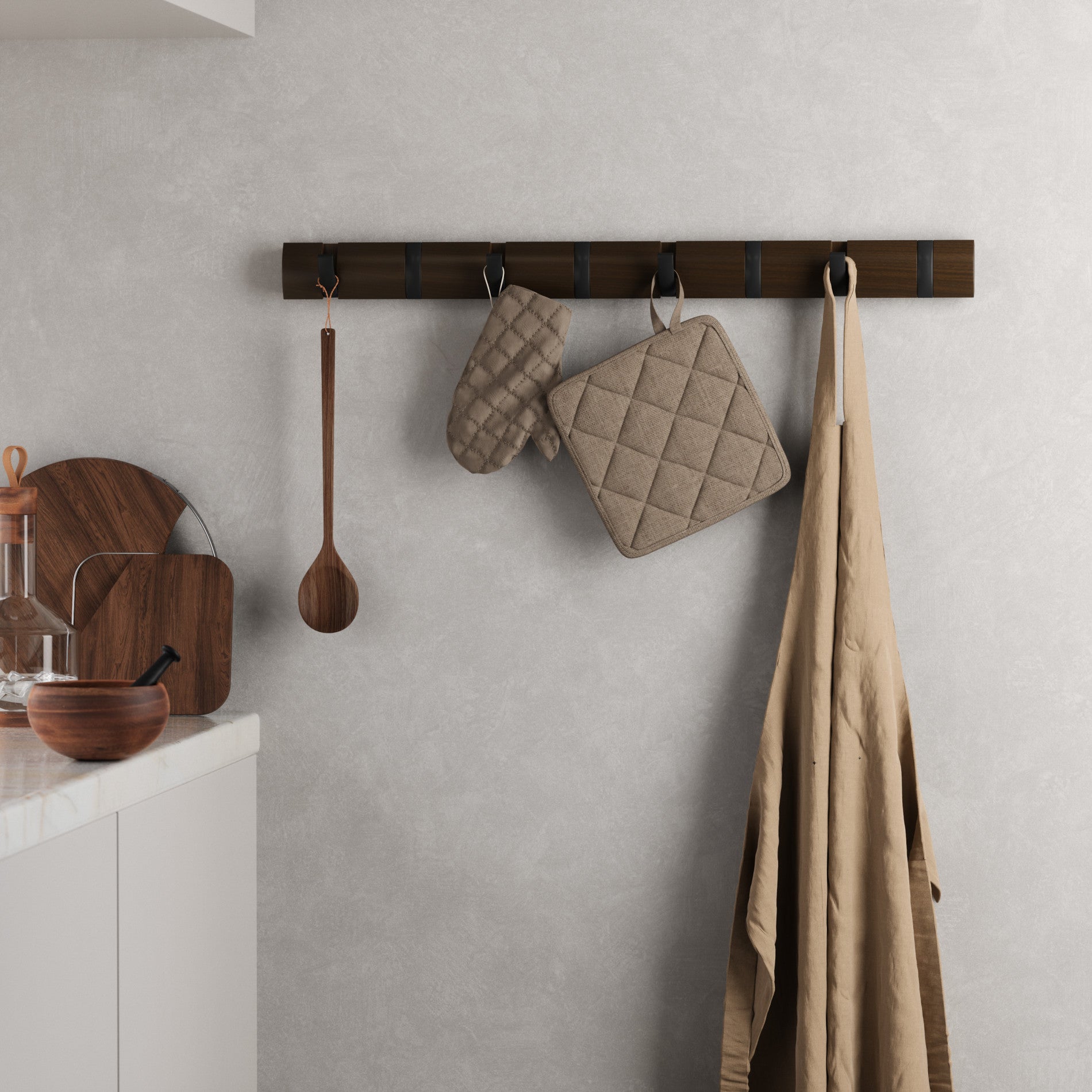 Flip 8 Wall Hook - Heavy Duty Wall Mount Hooks for Hanging Coats, Hats & Bags - Space Saving Home Organization Solution for Entryway, Bedroom & Closet