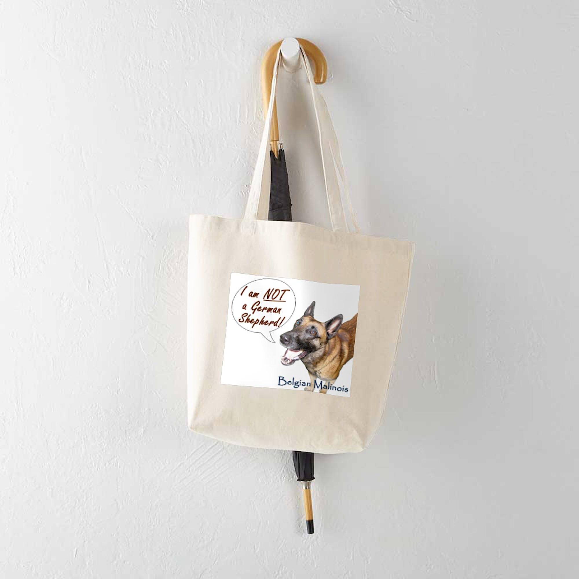 I'm Not A German Shepherd! Natural Canvas Tote Bag - Eco-Friendly Reusable Shopping Bag for Groceries, Beach & Daily Use