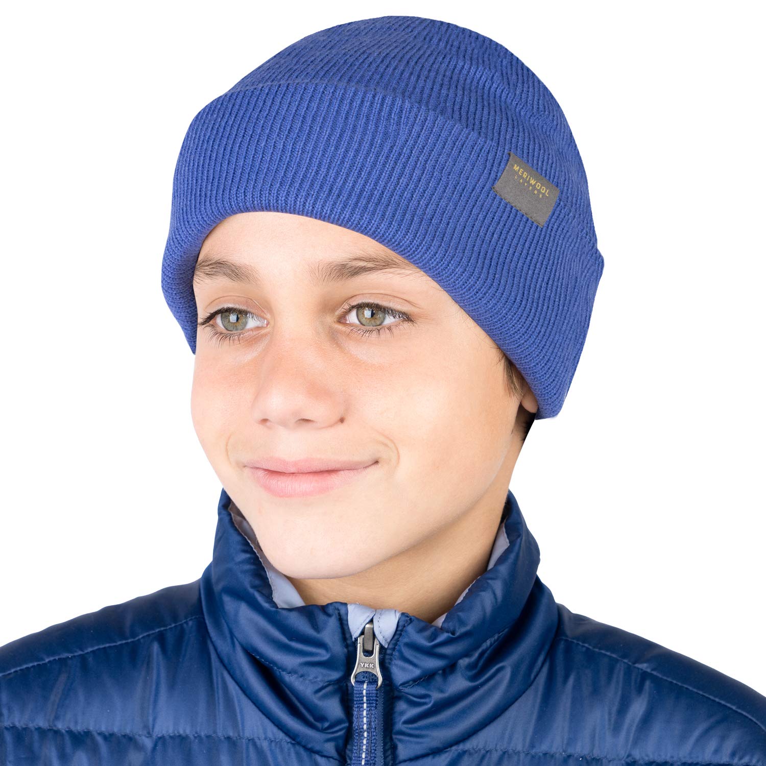 MERIWOOL Kids' Merino Wool Beanie Hat - Soft Ribbed Knit Winter Hat for Boys & Girls - Warm & Cozy for Outdoor Activities, Skiing, Snowboarding & Cold Weather