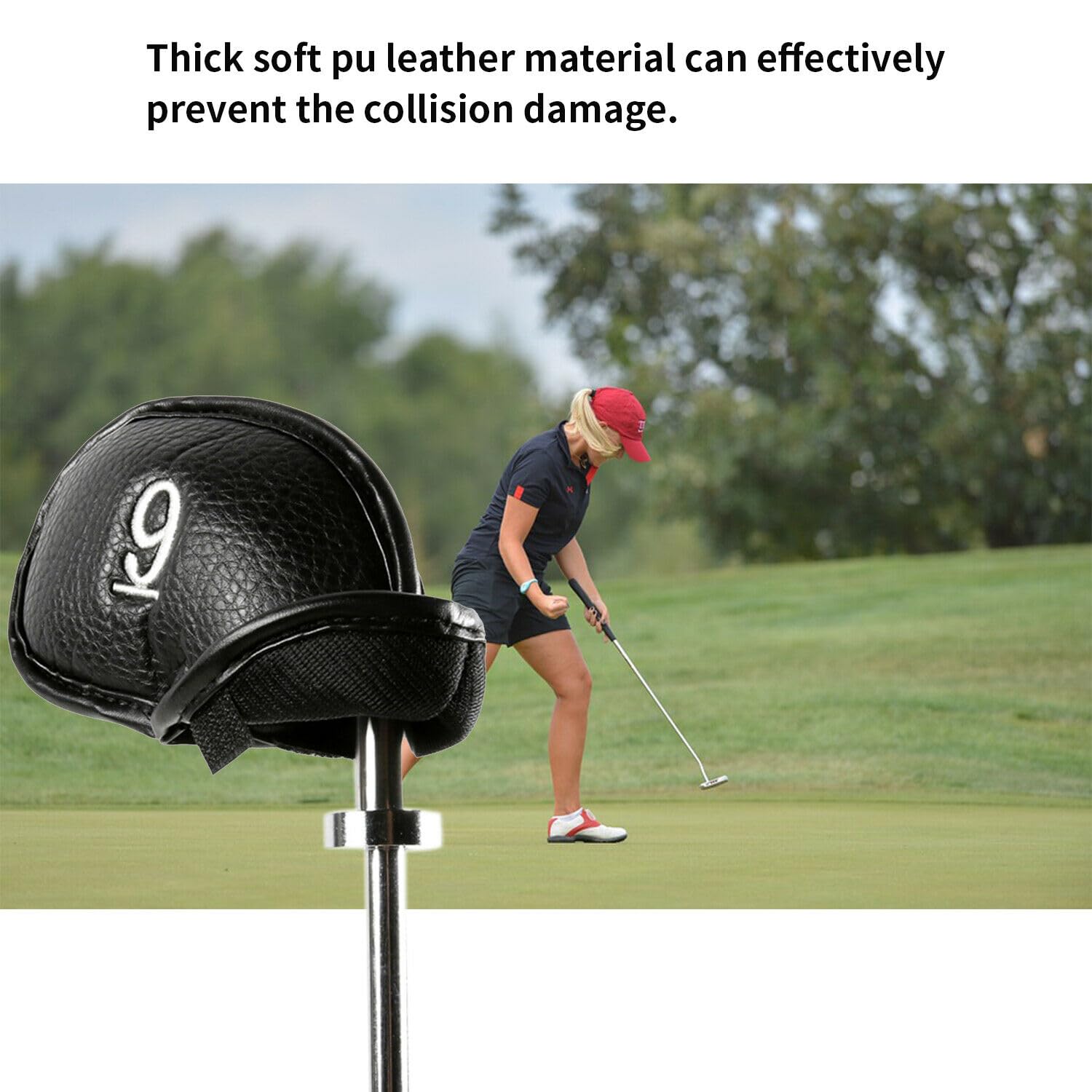 Premium 12-Piece Golf Iron Head Covers Set with Numbers - Synthetic Leather Club Protectors for Men, Fits All Brands (Gift Box Included) - Perfect for Golf Tournaments, Practice Sessions & Club Protection