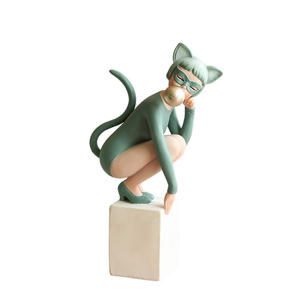 Creative Cute AOHAI Girl Statue Figurine - Handcrafted Resin Desktop Decoration for Home & Office - Perfect Gift for Living Room, Bedroom or Workspace (Size C) - Ideal for Shelf Displays, Coffee Table Decor and Housewarming Gifts