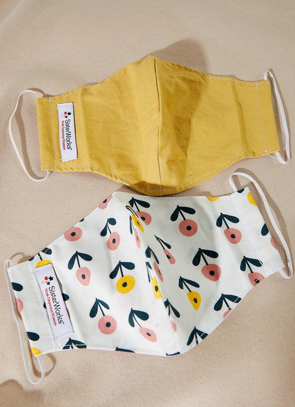 Handmade Reusable Face Mask - 3-Layer Washable Cotton Fabric with Adjustable Ear Loops - Breathable & Comfortable for Daily Use, Travel, and Outdoor Activities