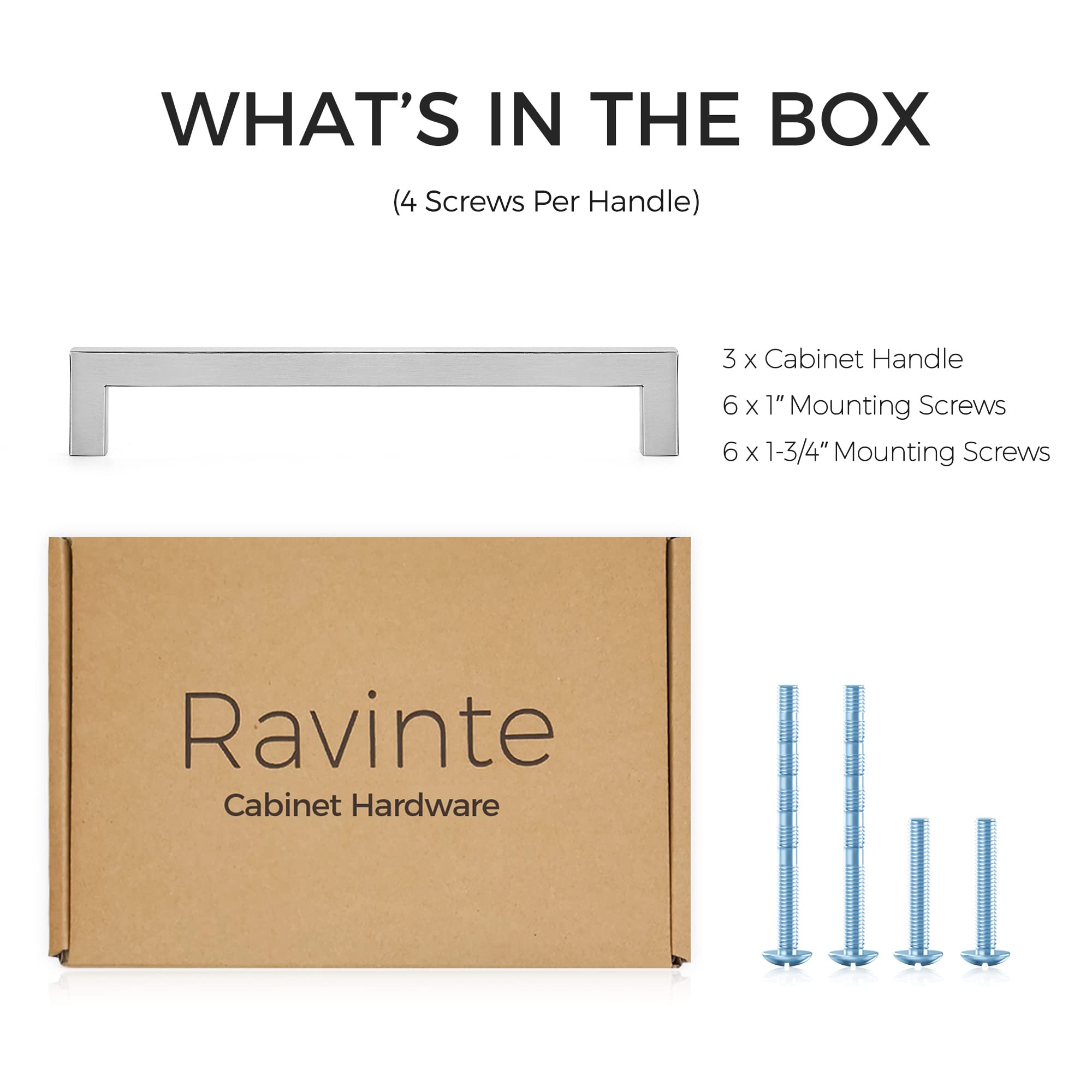 Ravinte 3 Pack Brushed Nickel Cabinet Pulls - 7-1/2