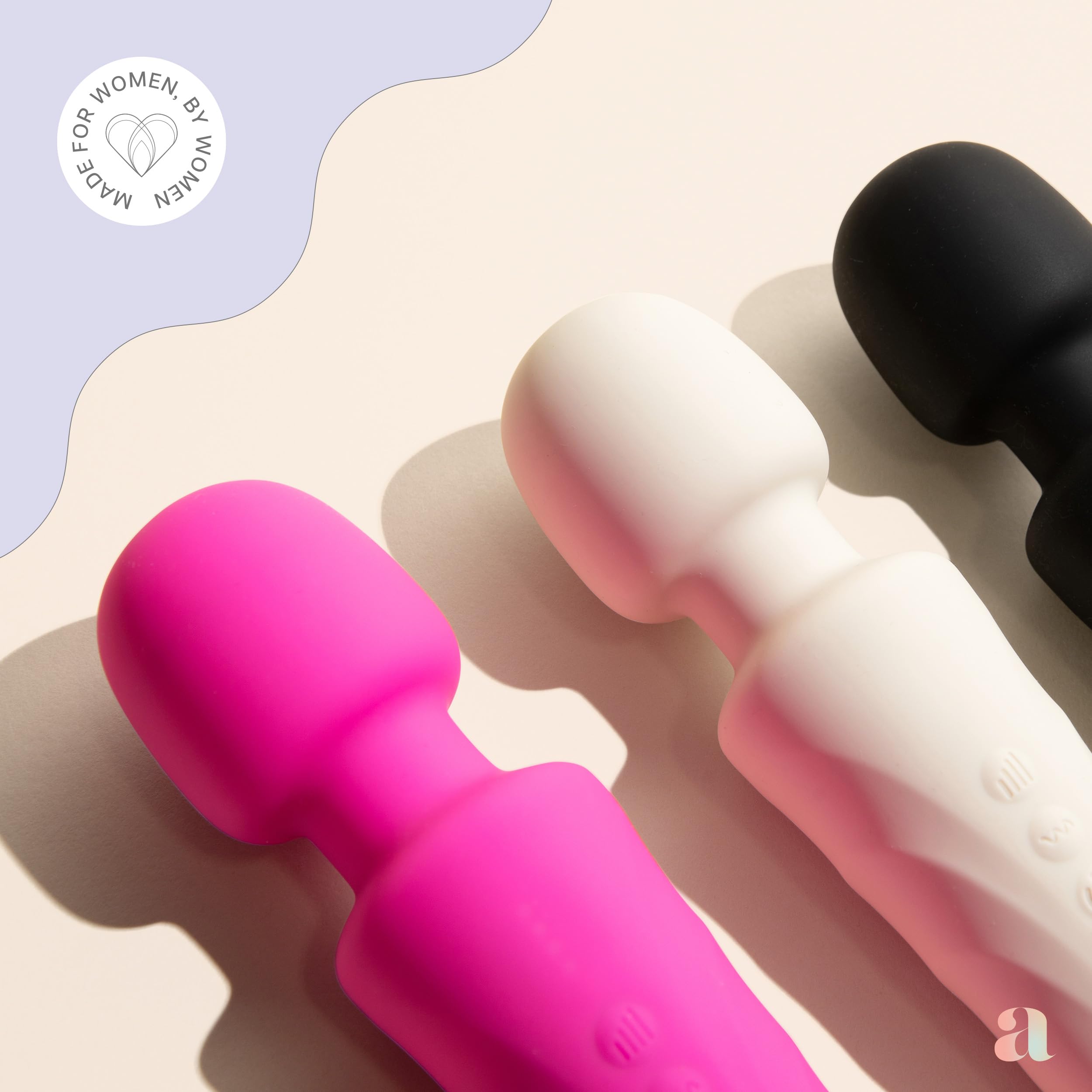Ava Premium Wand Vibrator for Women - 20 Patterns & 8 Speeds Clit Stimulator, Quiet Small Sex Toy - Perfect Gift for Couples & Solo Play - Hot Pink