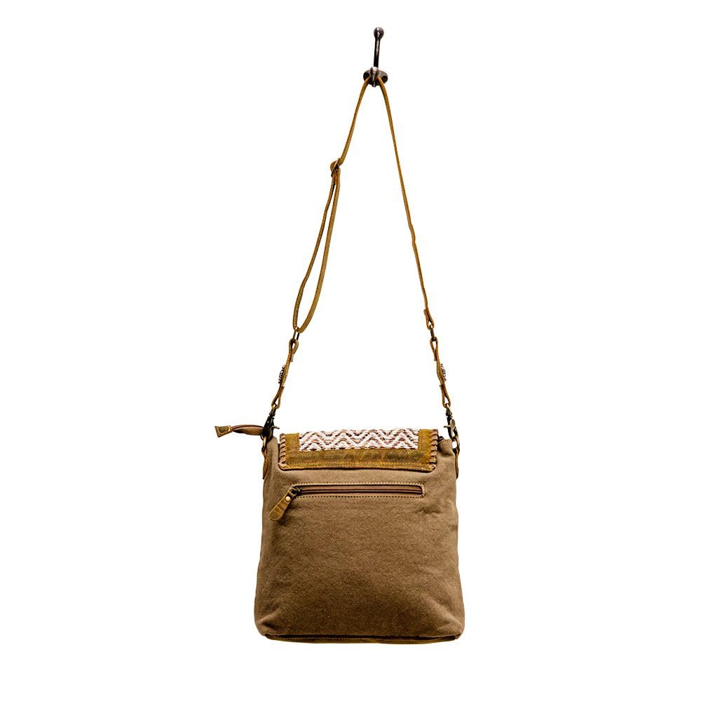 Myra Bag Western Leather Shoulder Bag for Women - Upcycled Canvas Crossbody Purse with Adjustable Strap | Perfect for Casual Outings, Travel & Everyday Use