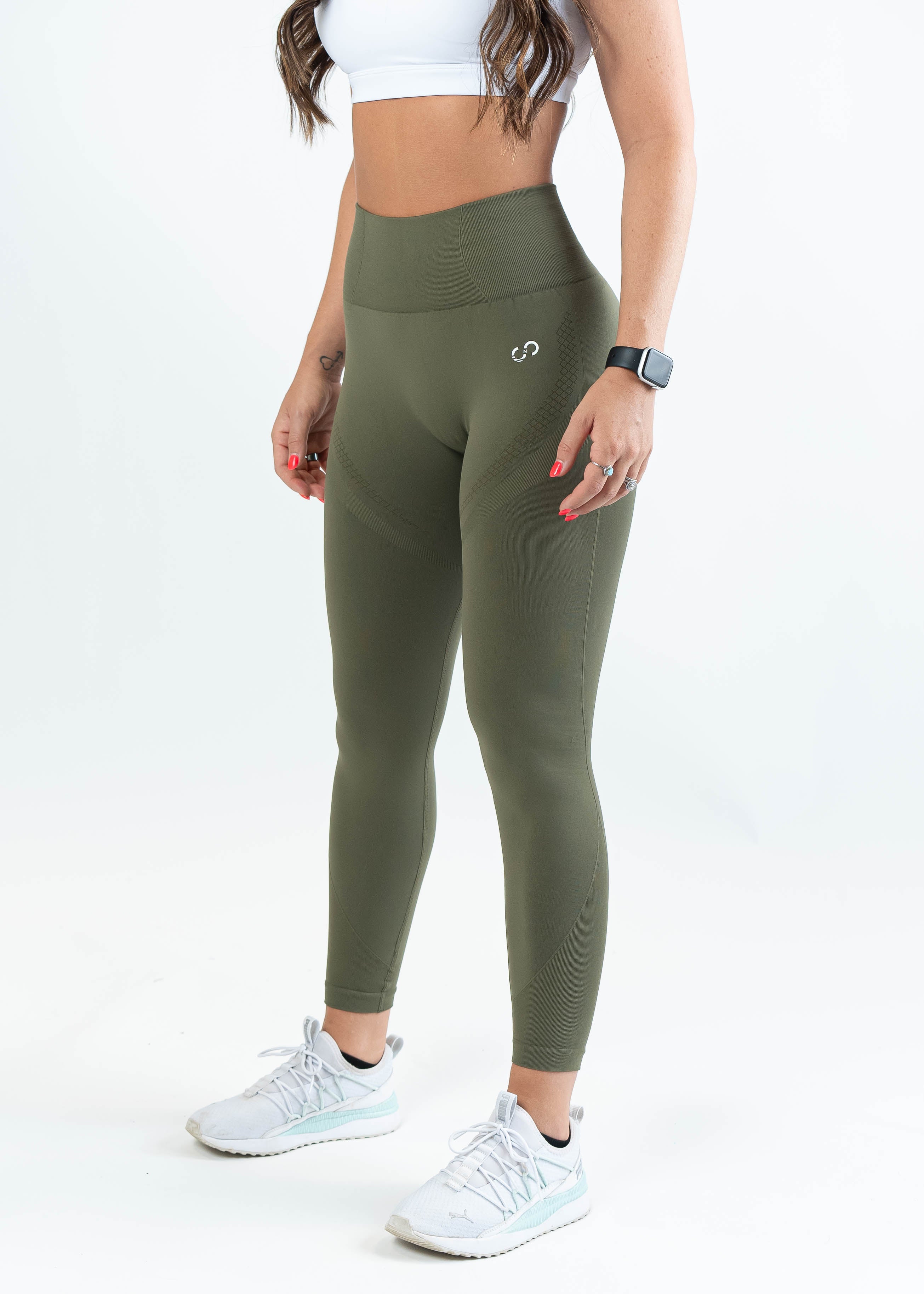 High Waist Sculpt Seamless Leggings for Women - Grenade Green | Yoga, Workout & Everyday Wear