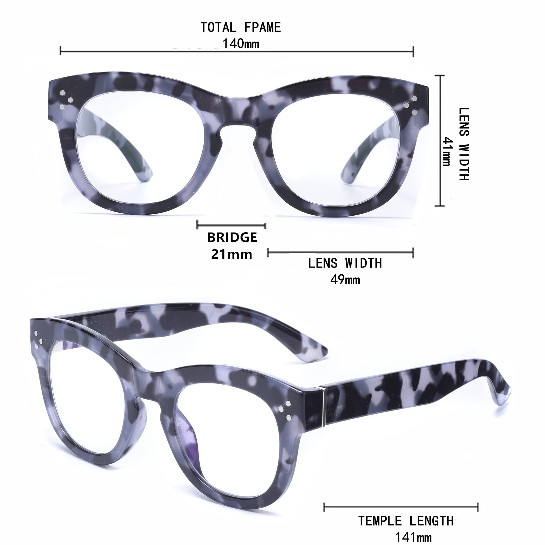 Bullabulling Women's Stardust Oversized Blue Light Blocking Reading Glasses - Computer Readers for Women, Oprah Style - Perfect for Office Work, Screen Time & Reading Books
