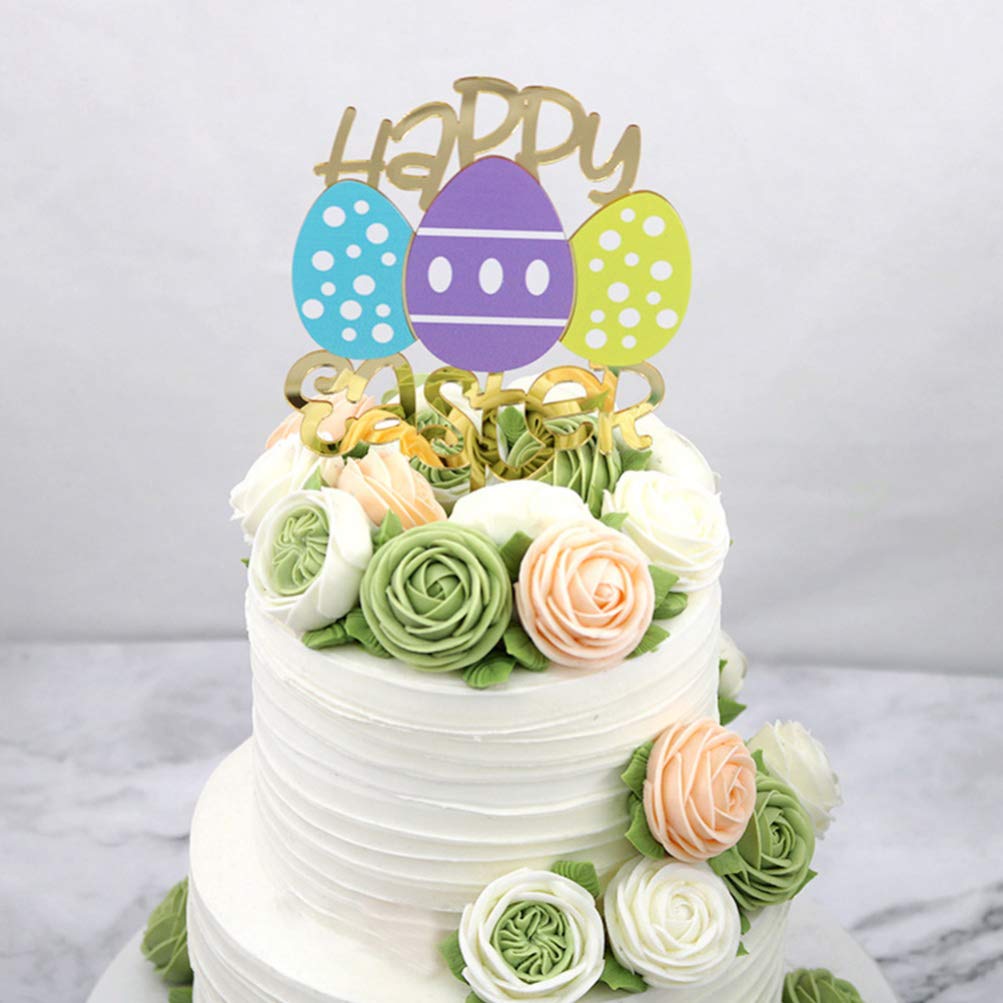 2pcs Easter Cake Toppers - Bunny & Egg Cake Decorations for Easter Desserts, Party Cakes, Cupcakes - Perfect for Easter Celebrations, Spring Parties & Holiday Baking