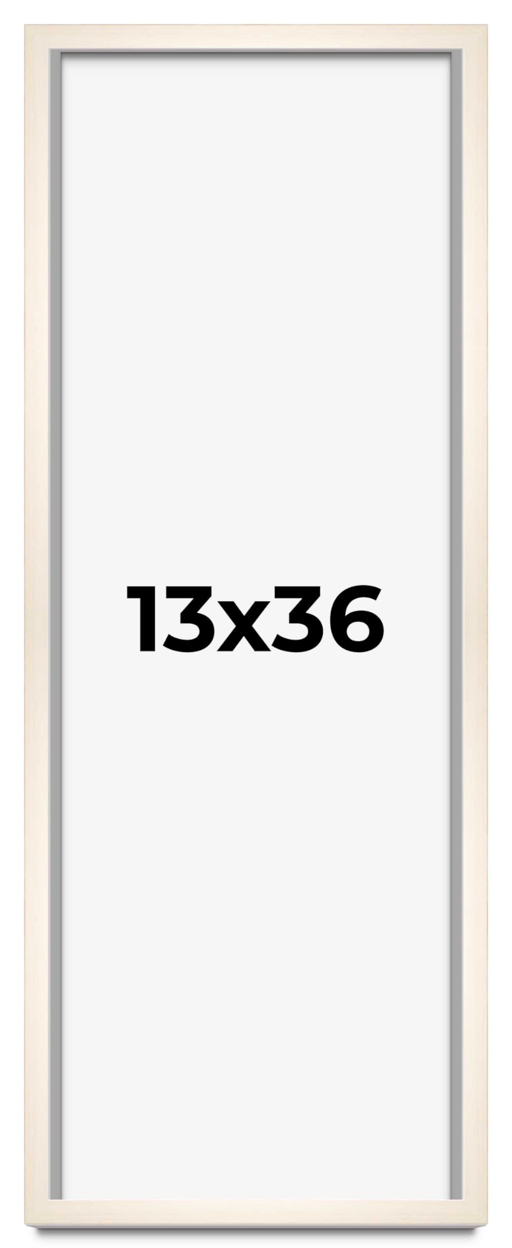 CountryArtHouse 13x36 Whitewashed Solid Wood Picture Frame - 0.8125 Inch Moulding Width with UV Acrylic Plexiglass & Acid-Free Backing - Perfect for Wall Art, Family Photos, and Home Decor