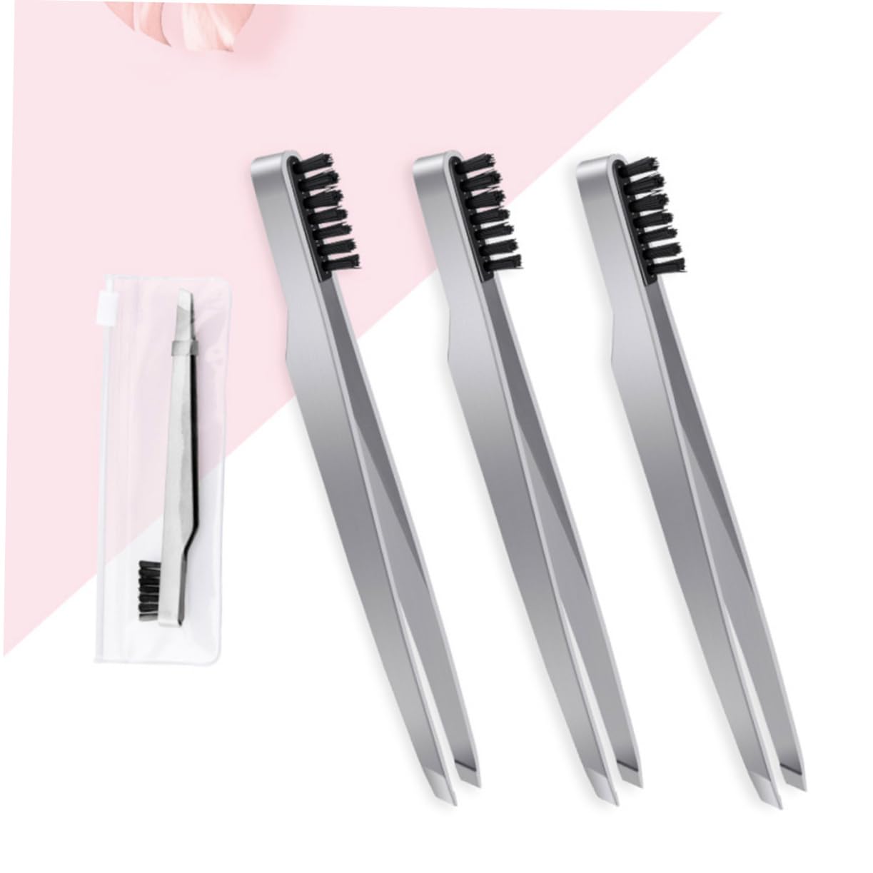 IPetboom 3-Piece Stainless Steel Eyebrow Tweezers Set - Slanted & Pointed Tweezers for Precise Hair Removal, Eyebrow Shaping & Makeup Application - Perfect for Salon, Home Use & Travel Beauty Kit