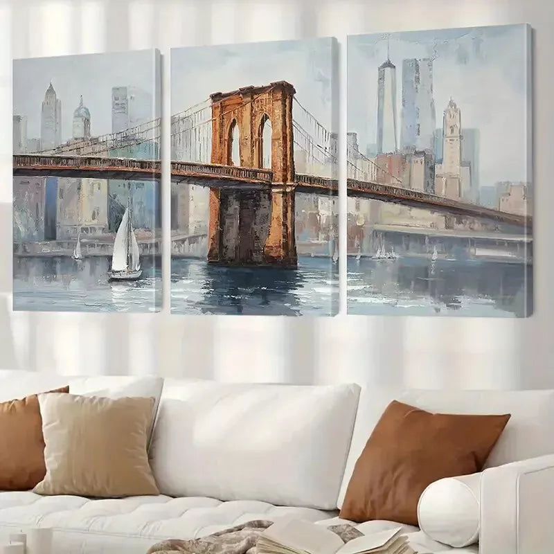 3-Piece Modern Decorative Classic Art Set - Framed Canvas Wall Art 50x70cm (20x28in) | High Quality Print | 100% Australian Made | Ready to Hang | Perfect for Living Room, Bedroom & Office Decor