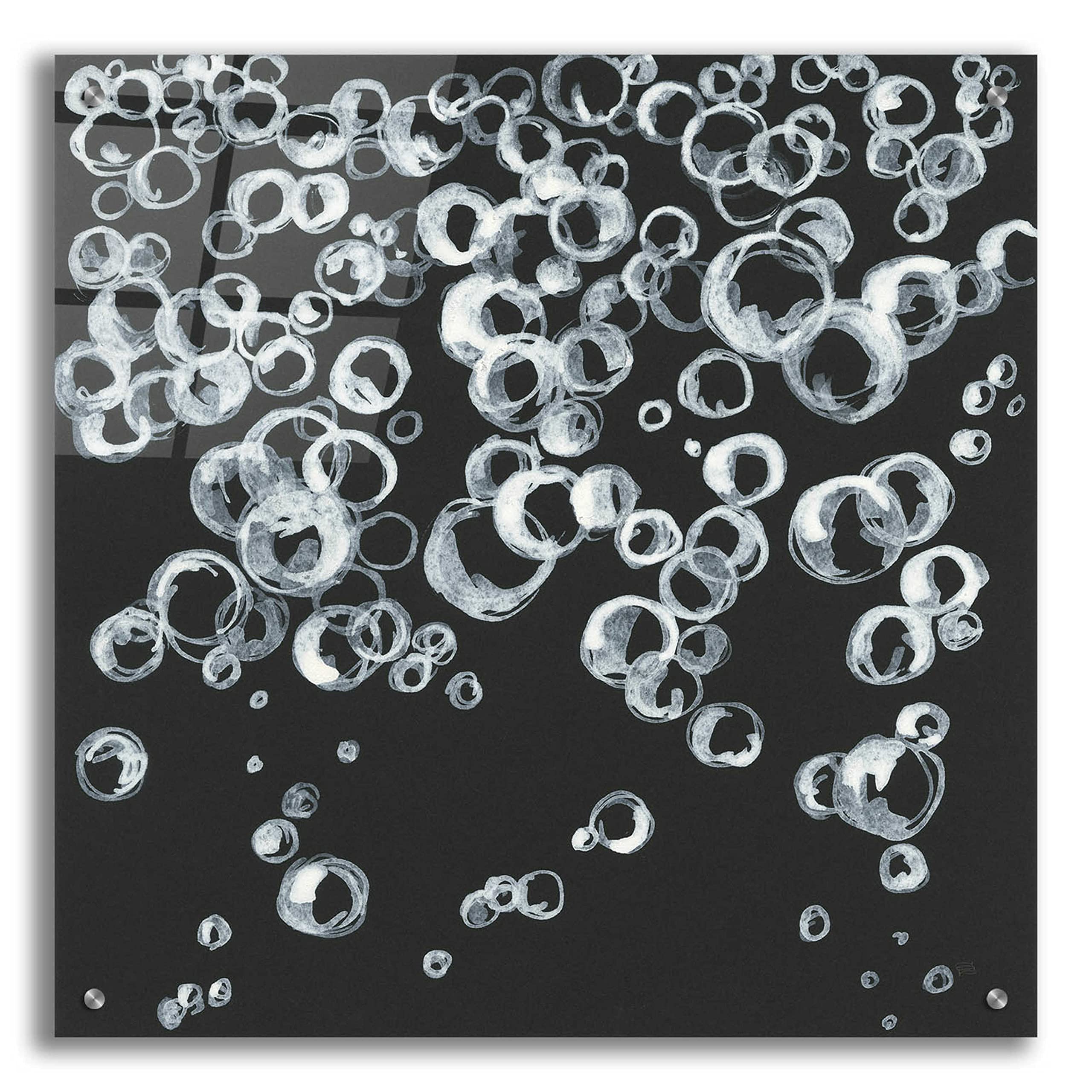 Bubbles II by Chris Paschke - 24x24 Inch Stretched Canvas Wall Art - Modern Abstract Painting for Living Room, Bedroom & Office Decor