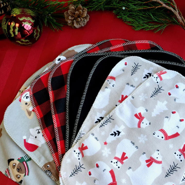 Eco-Friendly Reusable Holiday Unpaper Towels - Cheeks Ahoy | Sustainable Cloth Towels for Christmas, Thanksgiving & Home Decor | Perfect for Kitchen, Dining & Gift Giving