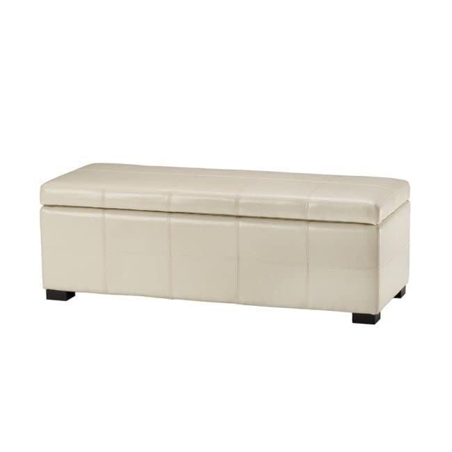 Safavieh Hudson Collection Williamsburg Brown Leather Large Storage Bench - Stylish Entryway Bench with Ample Storage for Shoes & Blankets - Perfect for Living Room, Bedroom or Hallway Organization