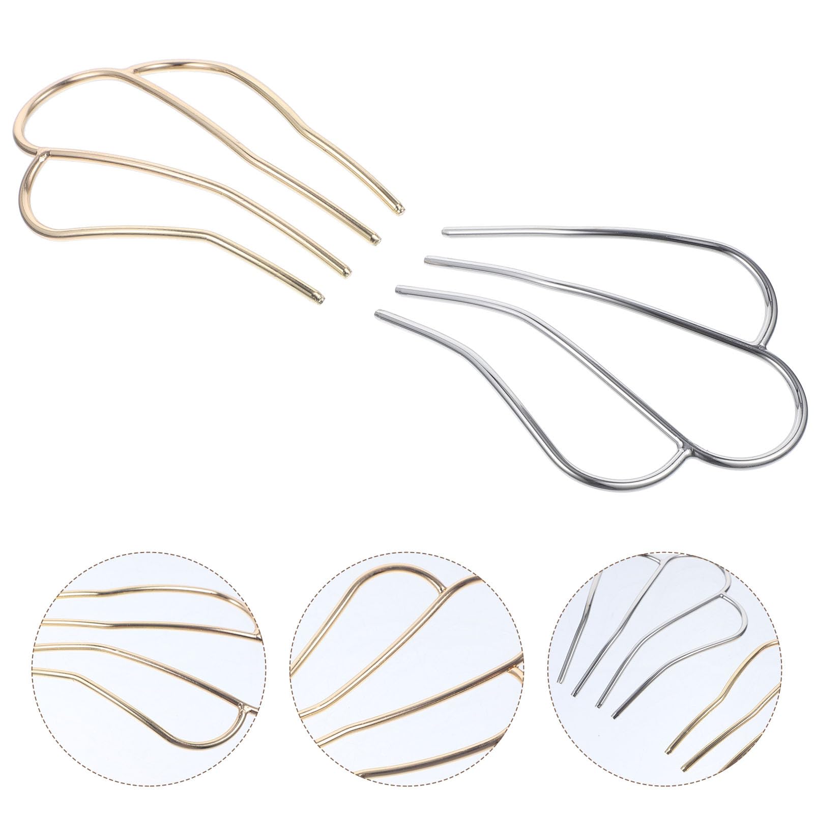 Bestoyard 2-Pack U-Shaped Hair Forks - 4 Prong Hairpins for Updos, Buns & Braids - Durable Alloy Hair Clips for Women & Girls - Perfect for Weddings, Parties & Everyday Styling