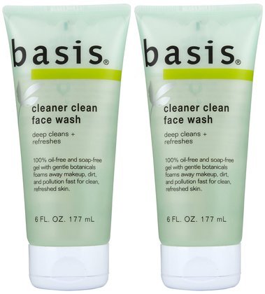 Basis Cleaner Clean Face Wash - Gentle Cleansing for All Skin Types, 6 oz (Pack of 2) | 4-Pack Value Bundle | Perfect for Daily Skincare Routine & Travel