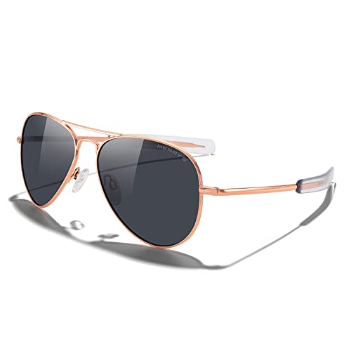 22k Rose Gold Frame/Black Polarized Lens