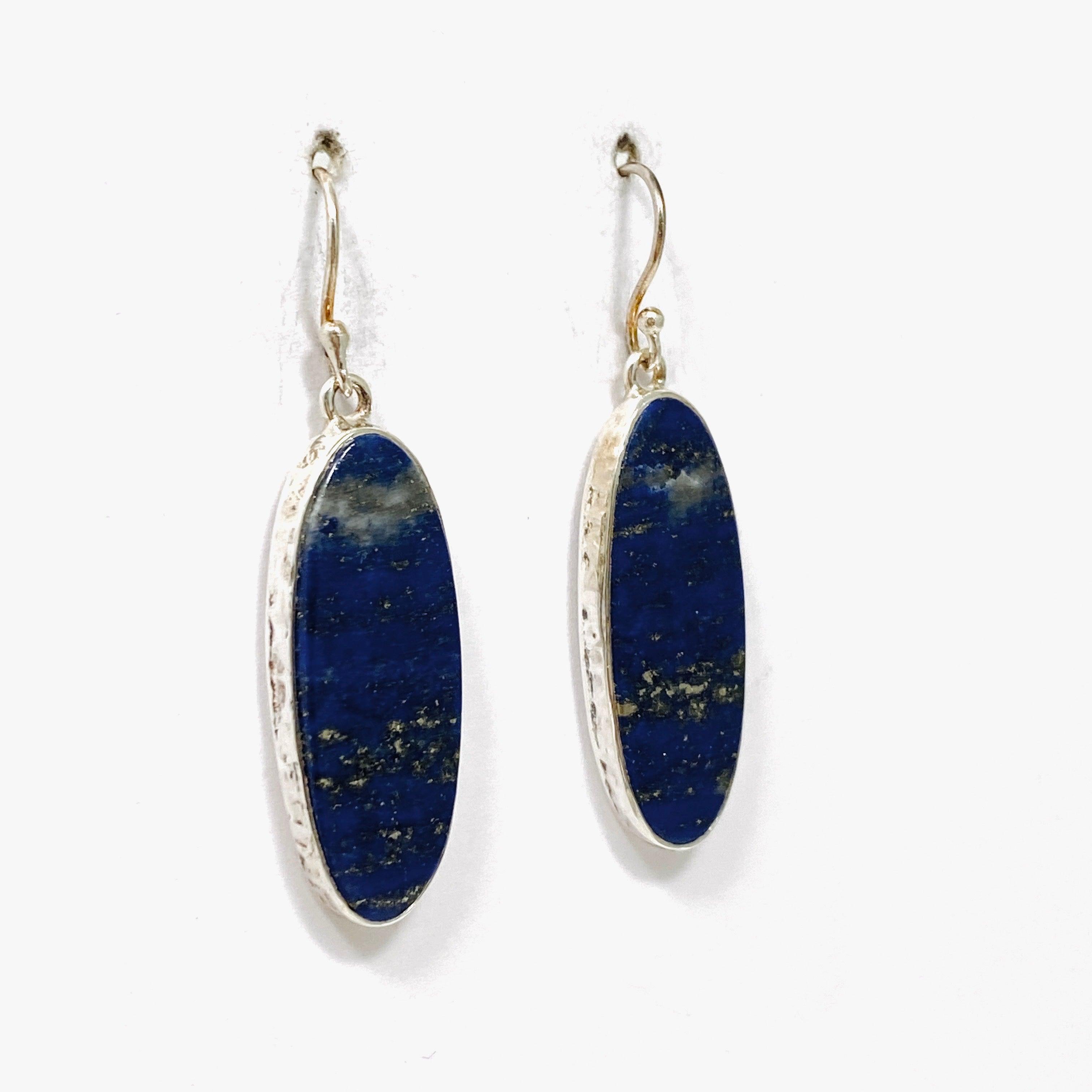 Lapis Lazuli Oval Earrings for Women - 925 Sterling Silver Handmade Dangle Earrings KEGJ1333 - Perfect for Gifts, Weddings & Special Occasions
