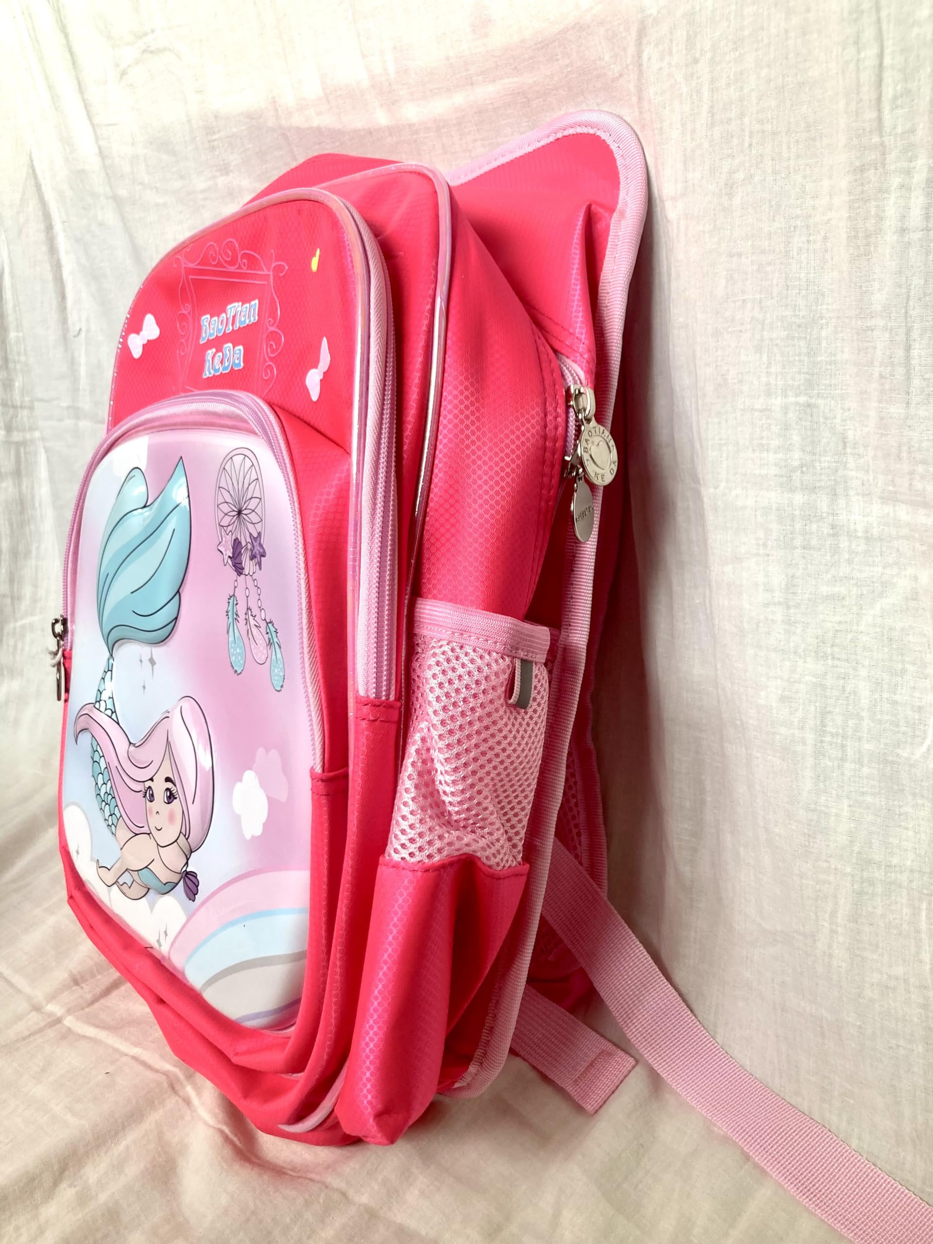 **Mermaid Rose Print School Backpack for Girls - Stylish & Durable Bookbag for School, College, or Everyday Use**