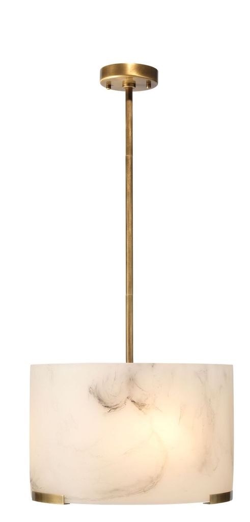 Elancourt Alabaster Pendant Light - Modern Minimalist Ceiling Fixture for Dining Room, Bedroom & Living Room | Dimmable LED Chandelier for Home Decor