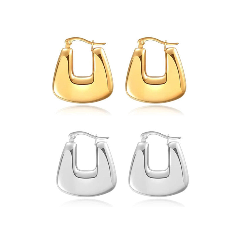 18K Gold Plated Bold Square Hoop Earrings for Women - Trendy Chunky Statement Jewelry | Perfect for Parties, Weddings & Everyday Wear | JDEH287