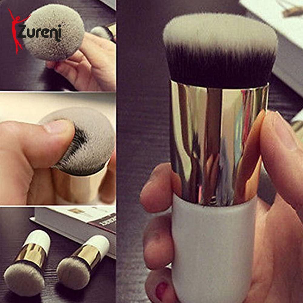 Zureni Chubby Foundation Makeup Brush Set - Synthetic Fiber BB Cream, Concealer & Powder Brush for Flawless Face Makeup - Perfect for Daily Use, Travel & Professional Makeup Artists