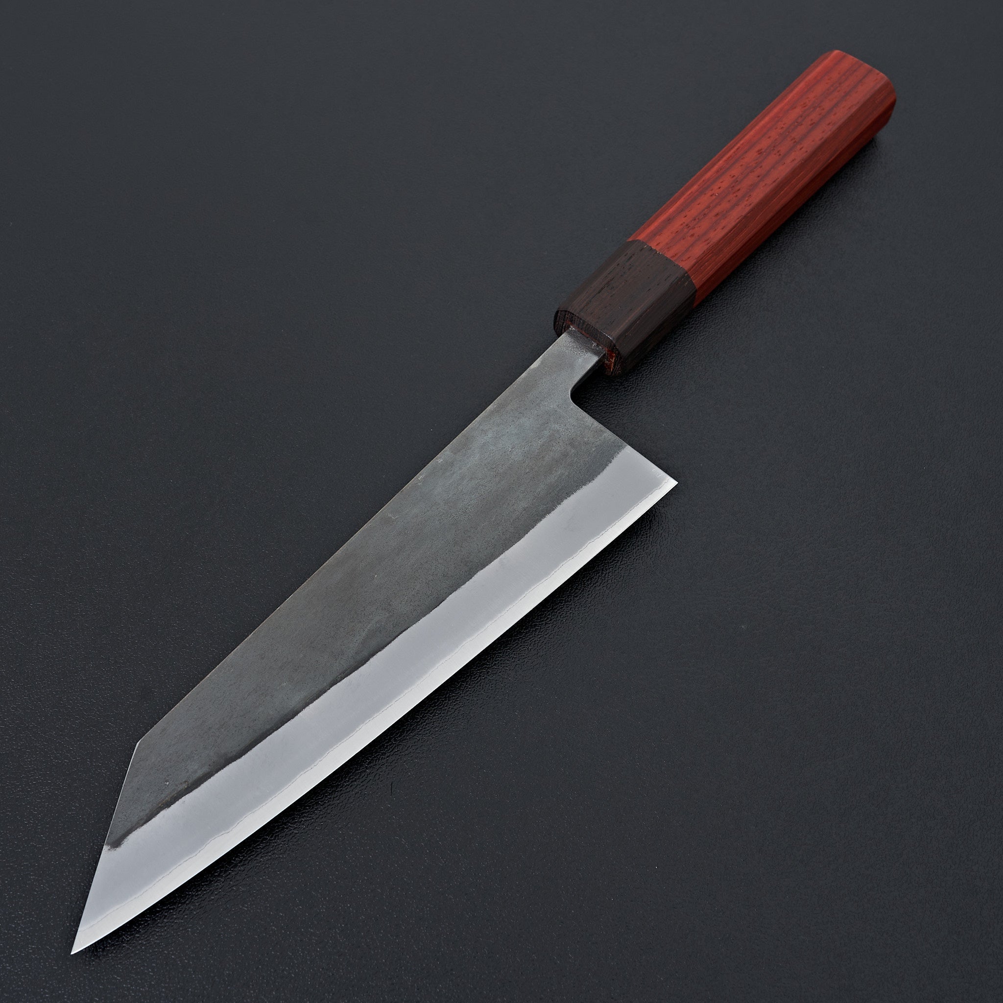 Hitohira TD Blue #2 Stainless Clad Kurouchi Bunka Knife 170mm with Padauk Handle - Japanese Kitchen Knife for Slicing, Dicing & Chopping Vegetables, Meat & Fish