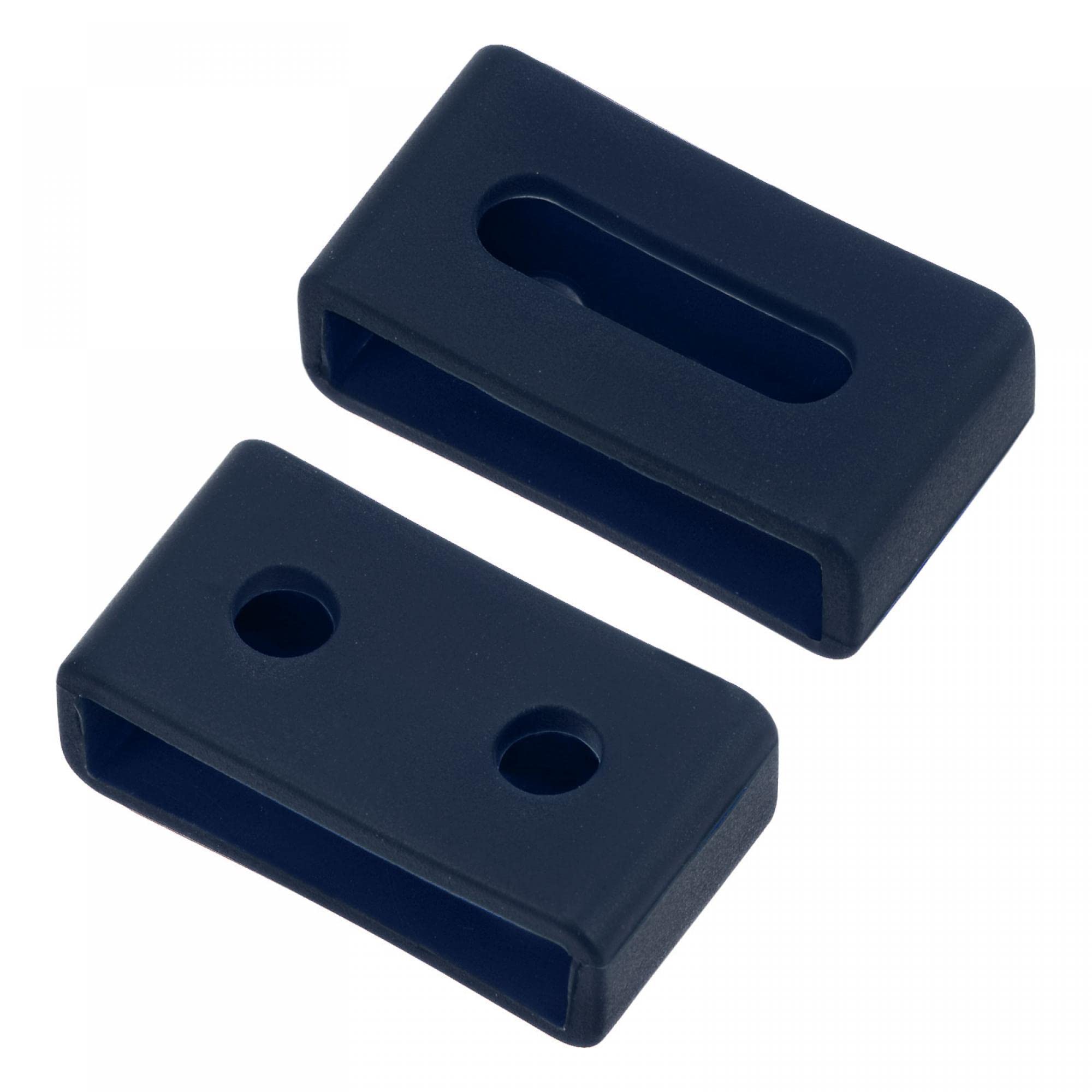22mm Navy Blue Silicone Watch Band Loops - 2 Pcs for Secure Fit