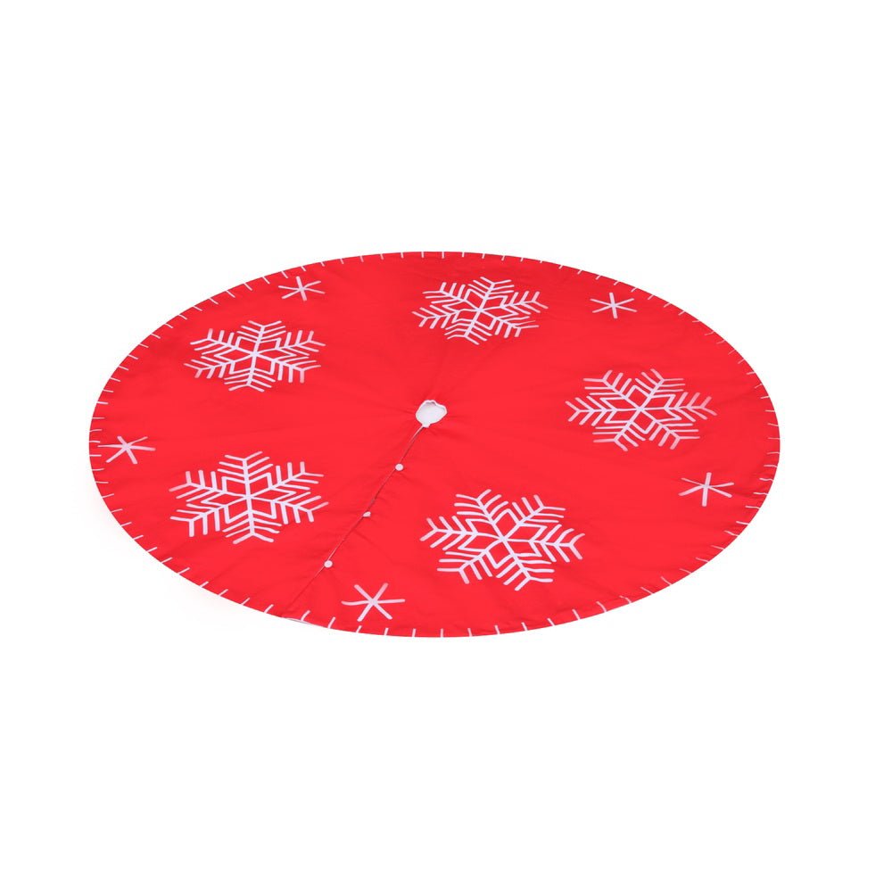 90cm Christmas Tree Skirt with Snowflake Patterns - Holiday Party Decorations for Xmas, Winter Celebrations & Home Decoration