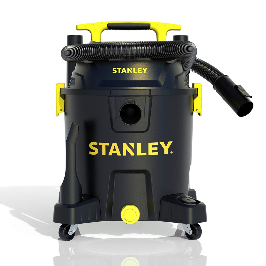 STANLEY 10 Gallon Wet Dry Vacuum Cleaner | 6 Peak HP Poly Built-in Drain Shop Vac Blower | Powerful Suction for Garage, Workshop & Home Cleaning | Multi-Functional for Dust, Debris & Liquid Pickup