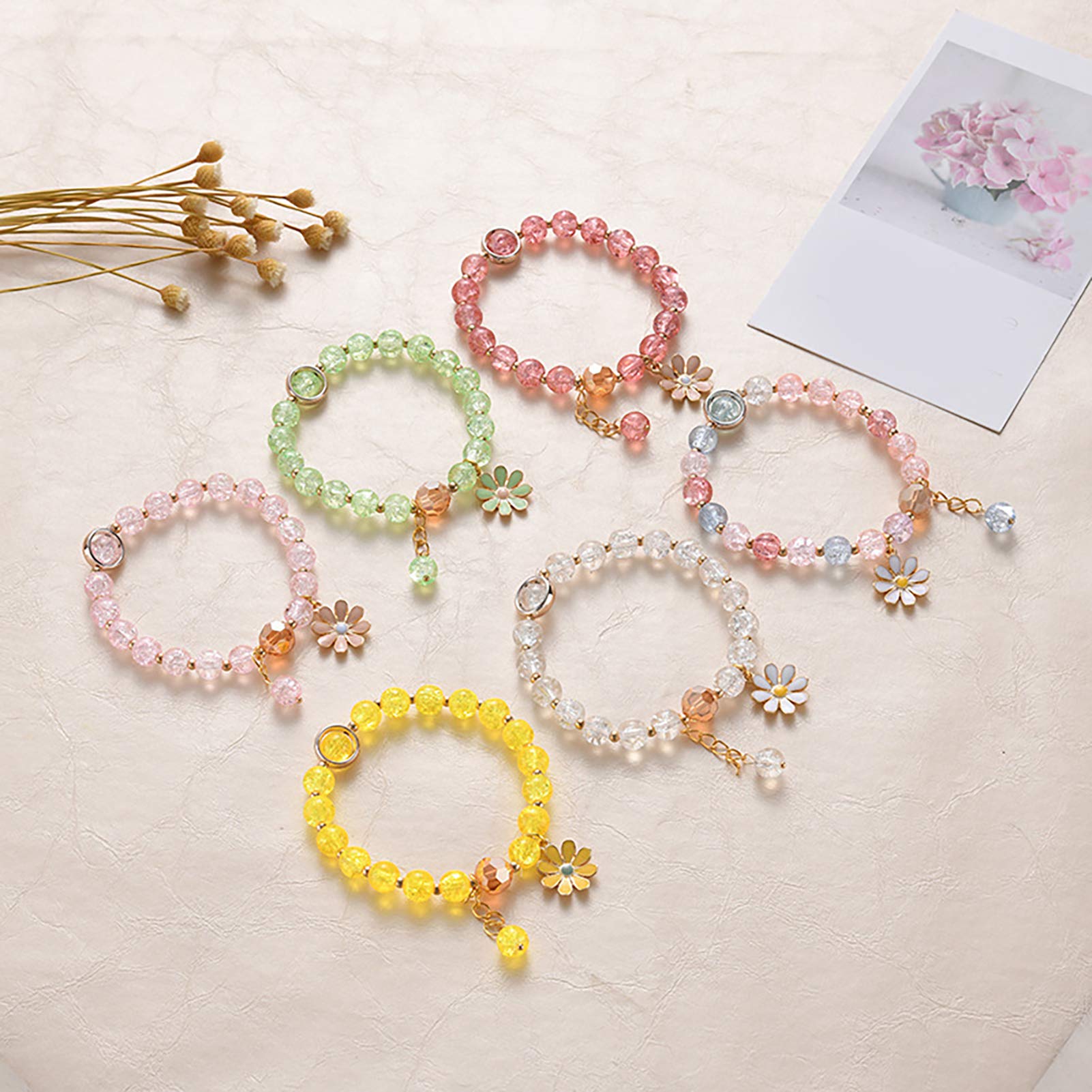 Elegant Flower Faux Crystal Beaded Bracelet for Women - Stylish All-Match Fashion Accessory | Perfect for Parties, Weddings & Everyday Wear