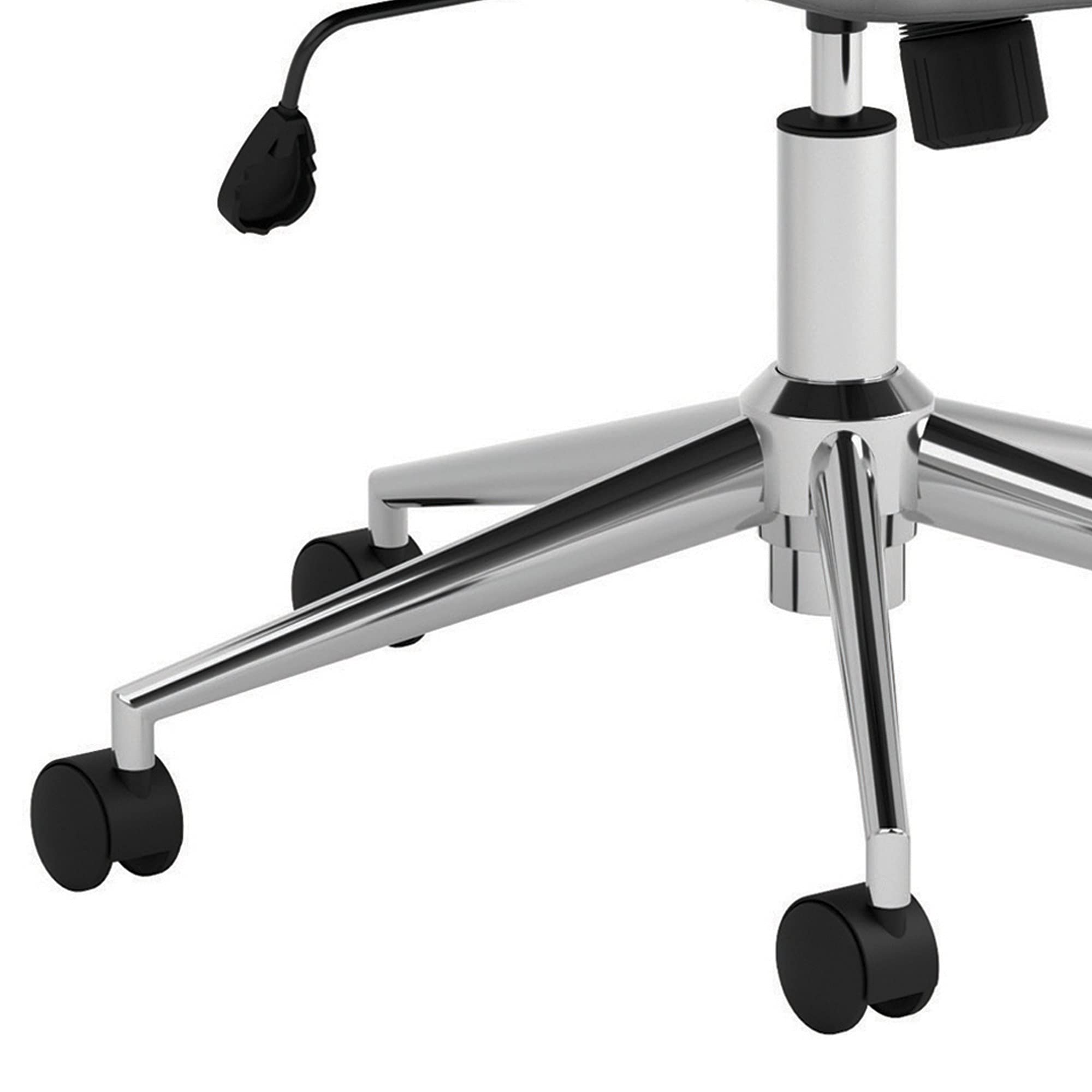 Benjara Gray Leatherette Office Chair with Padded Back & Top Panel - Ergonomic Desk Chair for Home Office, Gaming & Workspace Comfort