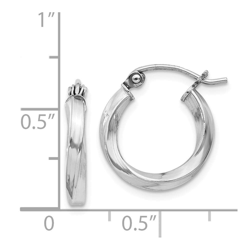 925 Sterling Silver Twisted Hoop Earrings for Women - 17mm x 15mm Dainty Everyday Jewelry, Gift for Her, Perfect for Work & Date Night